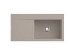 Villeroy und Boch Subway Style 60 Einbauspüle 336101AM Becken rechts, Ablaufgarnitur mit Handbetätigung, 1000 x 510 mm, Almond