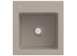 Villeroy und Boch Subway 45 XS Einbauspüle 678101AM mit Ablaufgarnitur und Handbetätigung, 475 x 510 mm, Almond