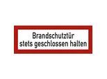 moedel Warnschild „Brandschutztür stets geschlossen halten“, DIN 4066, selbstklebend, L 105 x B 297 mm, Folie, rot