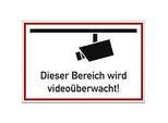 moedel Hinweisschild „Dieser Bereich wird videoüberwacht!“, L 200 x B 300 mm, Kunststoff, rot-schwarz-weiss