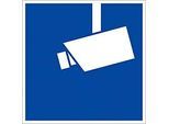 moedel Hinweisschild „Video-Infozeichen“, DIN 33450, selbstklebend, L 60 x B 60 mm, Folie, blau-weiss