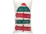 X-Mas Zierkissen , Multicolor , Textil , Weihnachten , Füllung: Polyester,Polyester , 30x50 cm , Heimtextilien, Wohntextilien, Kissen, Zierkissen