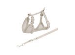 Trixie Junior puppy soft harness with leash 26-34 cm/10 mm 2.00 m light grey