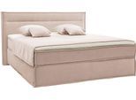 Boxspringbett MUSTERRING "JustB SC100", beige (creme, beige), B:200cm L:215cm, Komplettbetten, Boxspringbett, schwebende Optik, inklusive Topper, verschiedene Farben, 180 x 200 cm