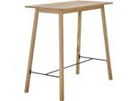 Bartisch STOLKOM "Jules Eiche Massivholz geölt, Hochtisch BxHxT 120x104x60 cm", braun (eiche, eiche, schwarz, eiche), H:104cm, Tische, Bartisch, Skandi Look Eiche Massivholz geölt durchgehende Lamelle