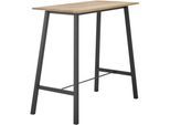 Bartisch STOLKOM "Kent Eiche Massivholz geölt, Hochtisch BxHxT 120x104x60 cm", braun (eiche, schwarz, eiche), H:104cm, Tische, Bartisch, Industrial Style Eiche Massivholz geölt durchgehende Lamelle