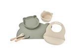 Jimmylee Essset , Grau, Grün, Beige , Holz, Kunststoff , 6-teilig , Buche , vollmassiv , Lfgb , Füttern, Kindergeschirr & Kinderbesteck