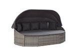 vidaXL Outdoor-Loungebett mit Dach Grau
