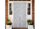 vidaXL Insektenschutz-Vorhang Weiß und Grau 118x220 cm Chenille