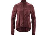 Fahrradjacke GONSO "Road Jacket Wind W", Damen, Gr. 42, rot (rotbraun), 100% Polyester, Rundhals, Langarm, Jacken, Damen Radjacke, atmungsaktive Rennrad-Windjacke, Funktionsjacke