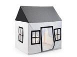 Childhome Spielzelt , Schwarz, Weiß , Holz, Kunststoff, Textil , Birke , 125x95x145 cm , Spielzeug, Kinderzelte