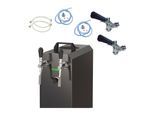 Komplett Set - Zapfanlage, Bierzapfanlage STREAM 50K mit Luftpumpe Bierkoffer, Durchlaufkühler 2-leitig Trockenkühler, bis zu 55 Liter/h - BLACK EDITION, Zapfkopf:Kombi,Zapfkopf 2:5 Liter Adapter