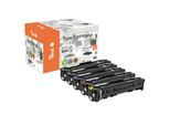 Peach HP 207 A 5 Toner (2xbk, c/m/y) ersetzt HP No. 207A, W2210A*2, W2211A, W2212A, W2213A für z.B. HP Color LaserJet Pro MFP M 283 fdw (wiederaufbereitet)
