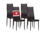 Albatros Esszimmerstühle MILANO 4er Set, Braun - Polsterstuhl mit Kunstleder-Bezug, Modernes Stilvolles Design am Esstisch - Küchenstuhl oder Stuhl Esszimmer mit hoher Belastbarkeit: 110kg
