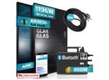 SUNNIVA® 920W Balkonkraftwerk BIFAZIAL FULLBLACK komplett Steckdose TSUN 800W Wechselrichter, PV Solaranlage, 2x 460W Glas-Glas Solarmodule, inkl. 5m Kabel, Bluetooth WIFI, Komplettset