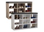 VCM Holz Schuhregal Maße ca. H. 50 x B. 80 x T. 30 cm Schuhkommode mit 9 Fächer Schuhschrank - Hinsol XS