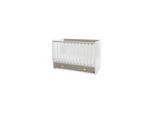 Lorelli Babybett Dream 60 x 120 cm umbaubar Schreibtisch Kinderbett Schaukelbett dunkelbraun weiß