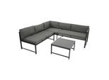 DEGAMO Funktions Lounge Set MONTANA, Aluminium dunkelgrau, Polster grau