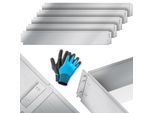 KESSER® Rasenkante Beeteinfassung Beetumrandung 5 bis 50m Beetbegrenzung Rasenbleche Mähkante Metall Palisade Inkl. Handschuhe