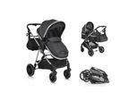 Moni Kombikinderwagen 2 in 1 Kali 22 kg umbaubar, Korb, Getränkehalter, Tasche schwarz