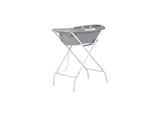 Chipolino Babybadewanne, Ständer Noemi klappbar, Ablauf, Ablagefächer, ab Geburt grau