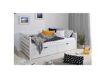 TiCAA Sofabett Naomi inkl. 2x Schubkästen, 100x200, Weiß