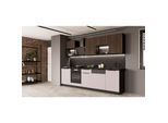 Küche ARONA + MONZA BASIC LOFT 280 cm Küchenzeile Küchenblock Nußbaum Kaschmir