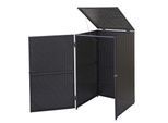 Mülltonnenverkleidung MCW-E25, Mülltonnenbox Mülltonnenabdeckung, Poly-Rattan 120l ~ schwarz