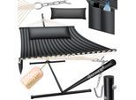 KESSER® Hängematte HILL mit Gestell Kissen Doppelhängematte für 2 Personen-Stabiler Rahmen -200kg Belastbarkeit Indoor & Outdoor XXL Hängesessel Doppel Mehrpersonen Garten Pool Balkon Terrasse