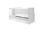 Kikkaboo Babybett Lorena 4 in 1 Kommode Schaukelfunktion Schreibtisch Jugendbett grau