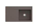 Villeroy und Boch Subway Style 50 Einbauspüle 335101TR Becken rechts, Ablaufgarnitur mit Handbetätigung, 900 x 510 mm, Timber