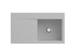 Villeroy und Boch Subway Style 50 Einbauspüle 335101SM Becken rechts, Ablaufgarnitur mit Handbetätigung, 900 x 510 mm, Steam