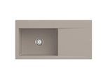 Villeroy und Boch Subway Style 60 Einbauspüle 336201AM Becken links, Ablaufgarnitur mit Handbetätigung, 1000 x 510 mm, Almond