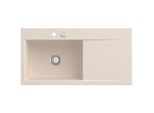 Villeroy und Boch Subway Style 60 Einbauspüle 336202FU Becken links, Ablaufgarnitur mit Excenterbetätigung, 1000 x 510 mm, Ivory