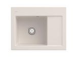 Villeroy und Boch Subway 45 Compact Einbauspüle 331201KR links, mit Ablaufgarnitur, Handbetätigung, 650 x 510 mm, crema CeramicPlus