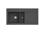 Villeroy & Boch Subway 60 Einbauspüle 677001i4 links, mit Ablaufgarnitur und Handbetätigung, 1000 x 510 mm, Graphite