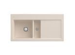 Villeroy und Boch Subway 60 Einbauspüle 677001FU links, mit Ablaufgarnitur, Handbetätigung, 1000 x 510 mm, ivory CeramicPlus