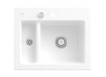 Villeroy und Boch Subway 60 XM Einbauspüle 678002KG mit Ablaufgarnitur, Excenterbetätigung, 620 x 510 mm, snow white CeramicPlus