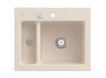 Villeroy und Boch Subway 60 XM Einbauspüle 678002FU mit Ablaufgarnitur, Excenterbetätigung, 620 x 510 mm, ivory CeramicPlus