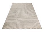 Teppich WECON HOME "Hillmar", beige (creme,beige), B:140cm H:18mm L:200cm, Kunstfaser, Teppiche, Teppich, Gewebt, Hoch-Tief, robust, geometrisches Design, Scandi, Wohnzimmer