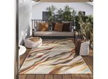 Outdoorteppich WECON HOME "Creek", bunt (beige,gelb,rot), B:240cm H:5mm L:340cm, Polypropylen, Teppiche, Outdoorteppich, Läufer, für Innen & Außen, pflegeleicht, Hoch-Tief Effekt
