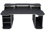 Gamingtisch BYLIVING "MATRIX", schwarz (anthrazit mit aufkleberset, anthrazit, anthrazit), B:180cm H:92,6cm T:85cm, Tische, 180 cm mit Platz für 3 Bildschirme, gratis Aufkleberset