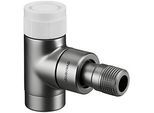 Oventrop Baureihe E Thermostatventil 1163082 Eck, stufenlose Voreinstellung, DN 15, Messing, Edelstahl-Design