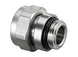 Oventrop Verschraubung 1019372 G 3/4 ÜMxG 1/2 AG, selbstdichtend, mit O-Ring, Messing vernickelt