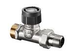 Oventrop Baureihe A Thermostatventil 1181197 DN 15, G 3/4 AGxR 1/2 AG, Durchgang, Messing vernickelt