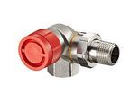 Oventrop Baureihe AF Thermostatventil 1181460 DN 10, Winkel-Eck, links, Rotguss/Messing, vernickelt