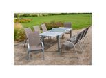Merxx Tischgruppe Amalfi, 9-tlg. ca. 180/240 x 100 cm, taupe