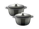 Bergner Kochtopfset , Grau , Metall , 2-teilig , Kochgeschirr, Töpfe, Topfsets