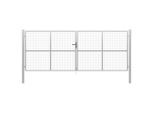 vidaXL Gartentor verzinkter Stahl 400 x 150 cm Silber