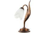 Xxxl Tischleuchte , Bronzefarben , Metall, Glas , Blätter , 38 cm , Lampen & Leuchten, Innenbeleuchtung, Tischlampen, Tischlampen